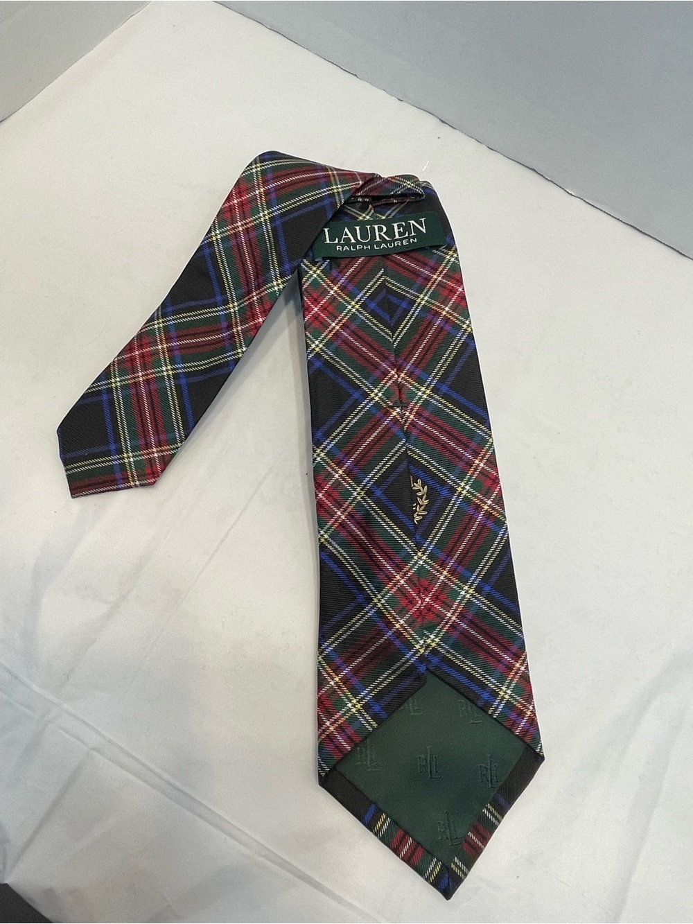 Lauren Ralph Lauren Plaid Silk Tie in Multicolor Like New